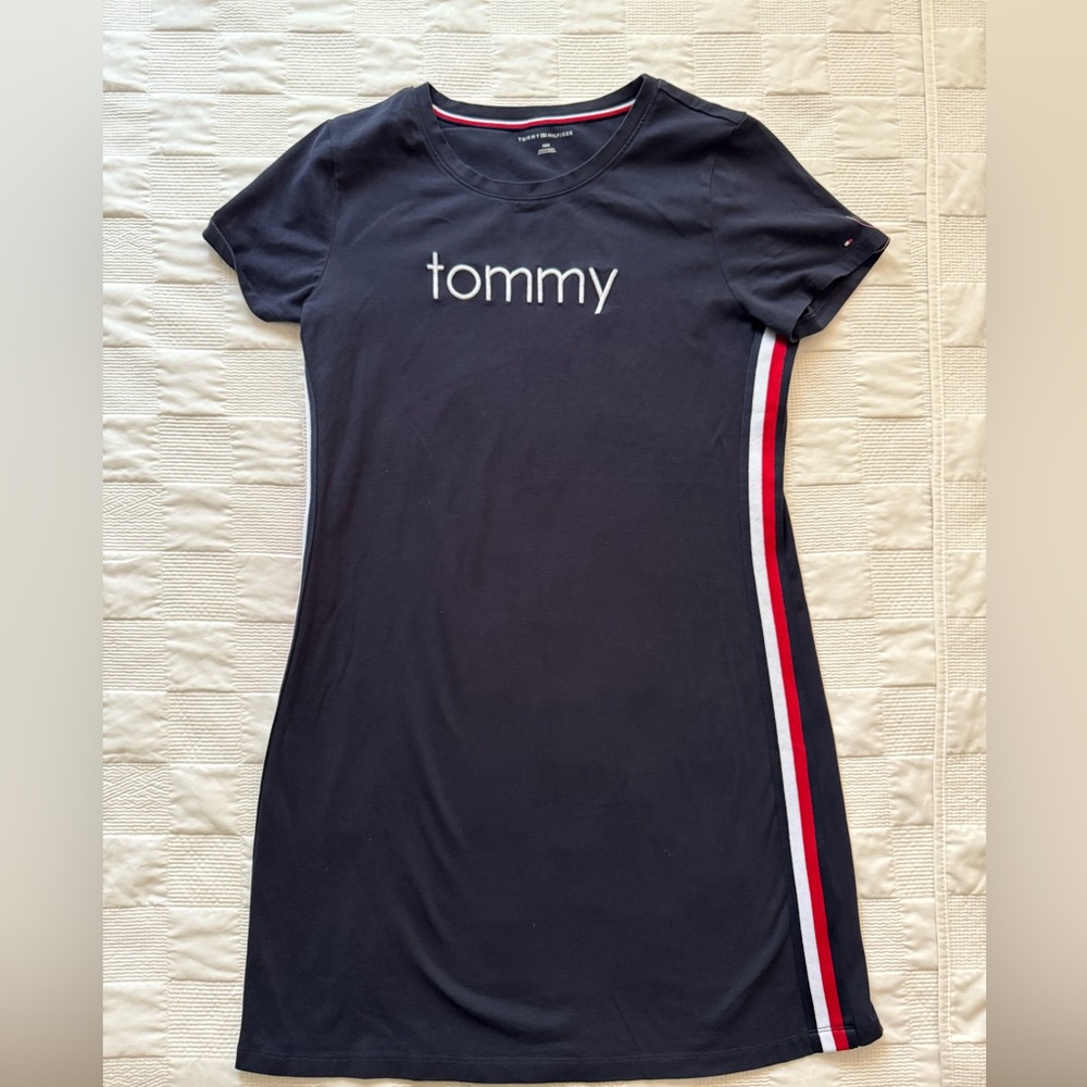Tommy Hilfiger Black Dress with Side Stripes